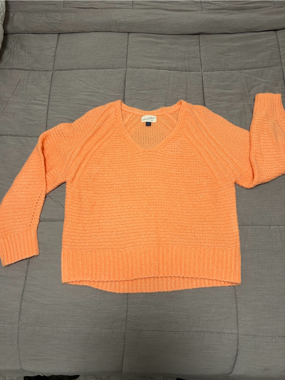 Women’s orange tangerine puff sleeve sweater